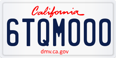 CA license plate 6TQM000