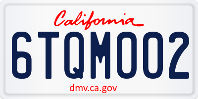 CA license plate 6TQM002