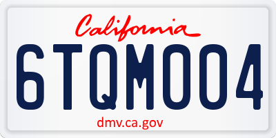 CA license plate 6TQM004