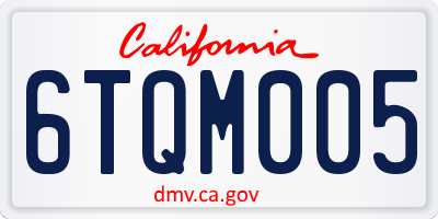 CA license plate 6TQM005