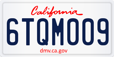 CA license plate 6TQM009