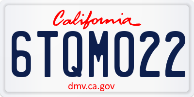 CA license plate 6TQM022