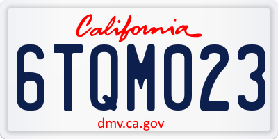 CA license plate 6TQM023