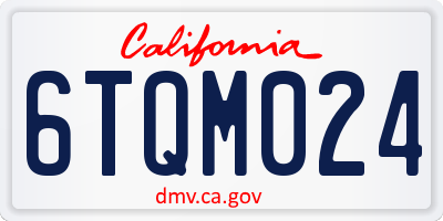 CA license plate 6TQM024
