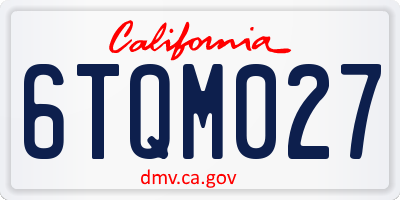 CA license plate 6TQM027