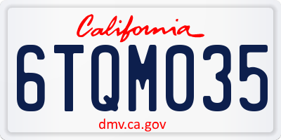 CA license plate 6TQM035