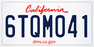 CA license plate 6TQM041