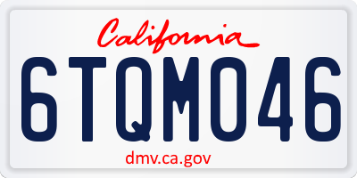 CA license plate 6TQM046