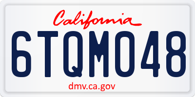 CA license plate 6TQM048