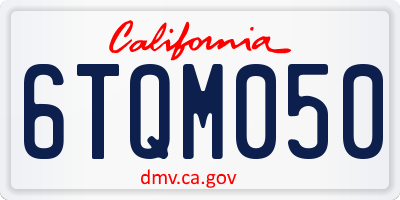 CA license plate 6TQM050