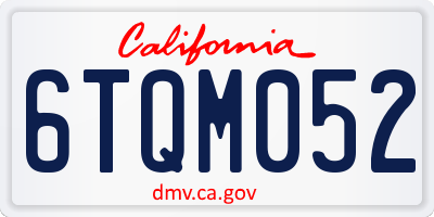 CA license plate 6TQM052