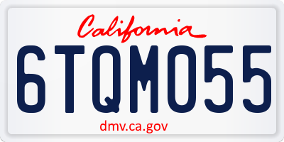 CA license plate 6TQM055