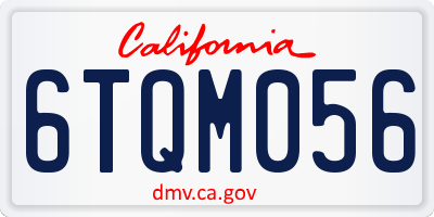CA license plate 6TQM056