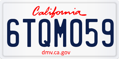 CA license plate 6TQM059