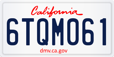 CA license plate 6TQM061