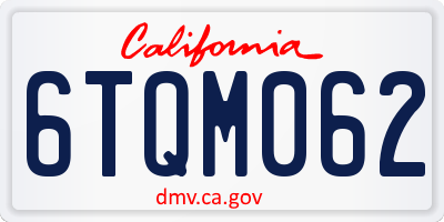 CA license plate 6TQM062