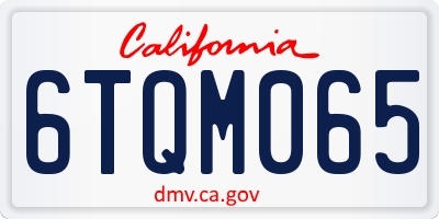 CA license plate 6TQM065