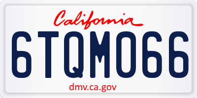 CA license plate 6TQM066