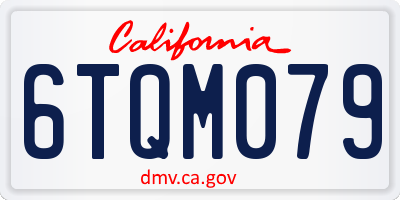 CA license plate 6TQM079