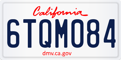 CA license plate 6TQM084