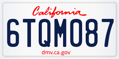 CA license plate 6TQM087