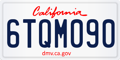CA license plate 6TQM090