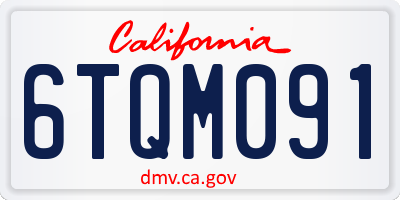CA license plate 6TQM091