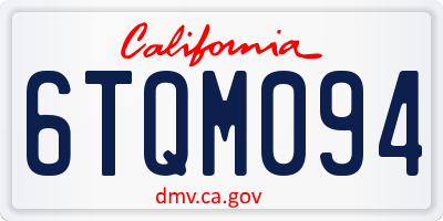 CA license plate 6TQM094