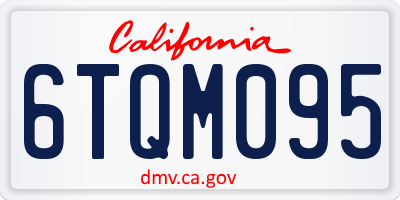 CA license plate 6TQM095