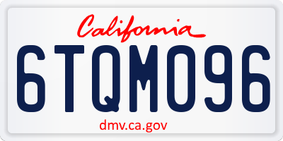 CA license plate 6TQM096