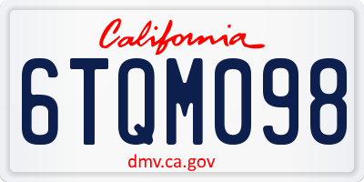 CA license plate 6TQM098