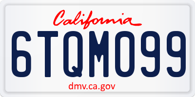 CA license plate 6TQM099