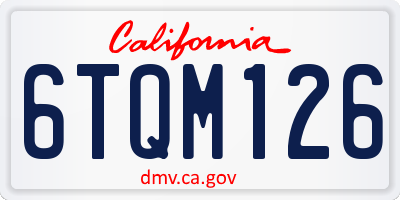 CA license plate 6TQM126