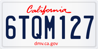 CA license plate 6TQM127