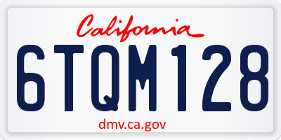 CA license plate 6TQM128