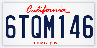 CA license plate 6TQM146