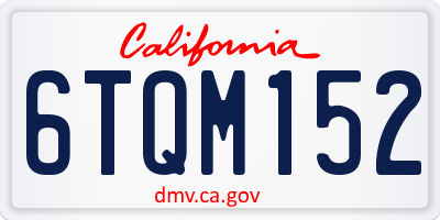 CA license plate 6TQM152