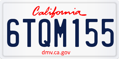 CA license plate 6TQM155