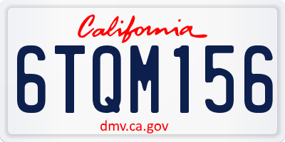 CA license plate 6TQM156