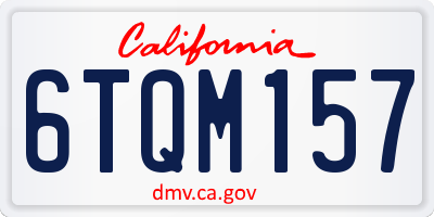 CA license plate 6TQM157