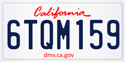 CA license plate 6TQM159