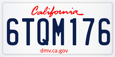 CA license plate 6TQM176