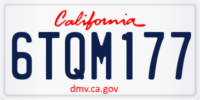 CA license plate 6TQM177