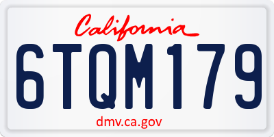 CA license plate 6TQM179