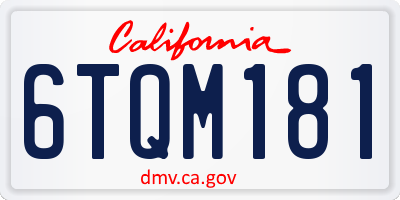 CA license plate 6TQM181