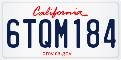 CA license plate 6TQM184