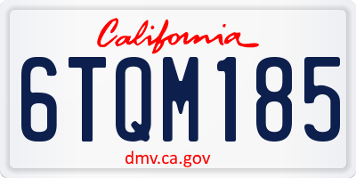 CA license plate 6TQM185