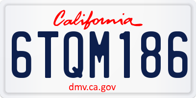 CA license plate 6TQM186