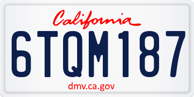 CA license plate 6TQM187