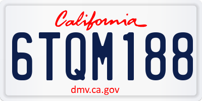 CA license plate 6TQM188